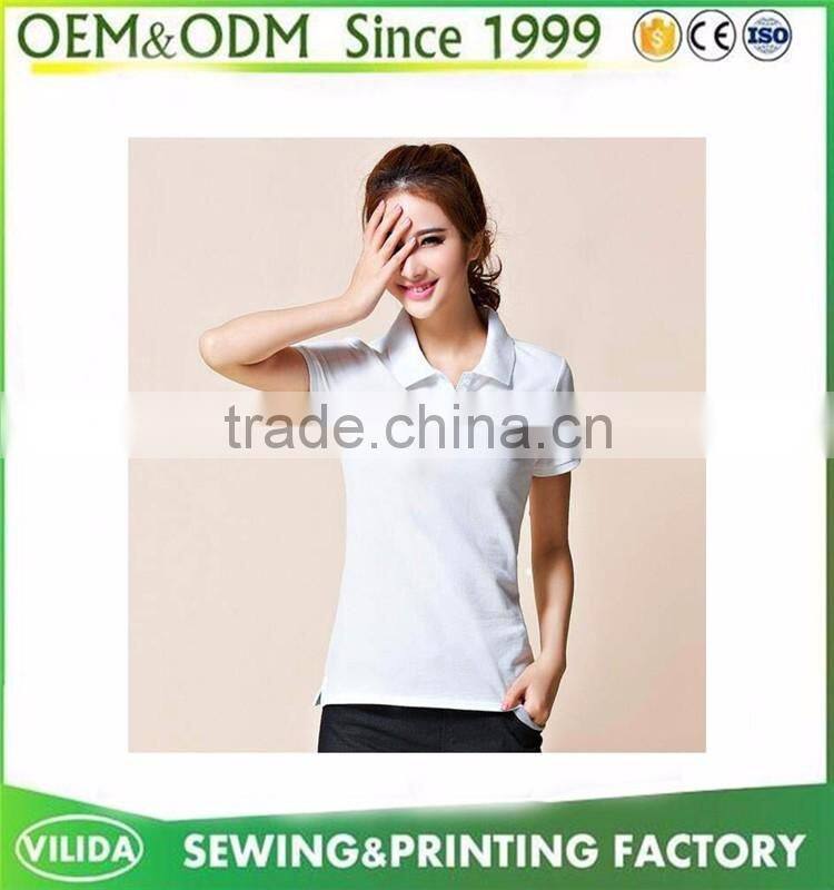 Comfortable Sport Wear For Women Quick Dry Custom Logo White Polo T Shirt
