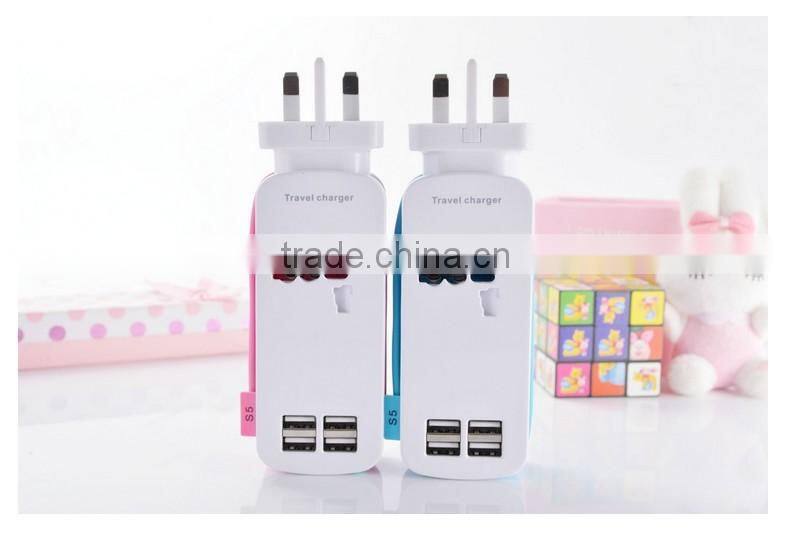Universal 4 USB Charger Ports Power Strip With universal charfer ports with BS, UL CSA, European standard Power Strip