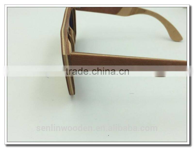 Eco-friendly Handmade Skateboard Wooden Sunglasses Sunglasses Fashion Design Bamboo Sunglasses Polarized Lenses