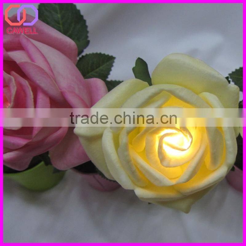 wholesale artifical rose led light flower pot