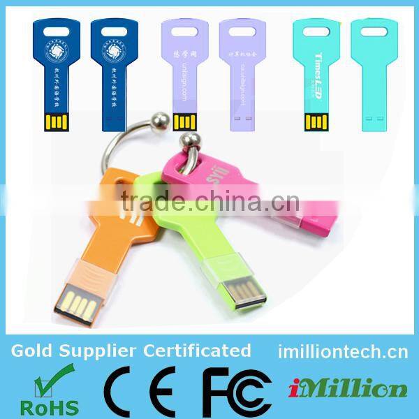 logo printing key shape usb flash drives 2gb,colorful metal key usb flash memory 2gb,thumb key chain usb drive 2gb