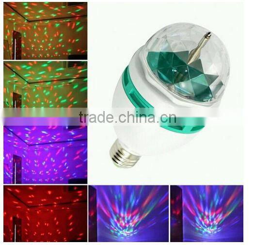 cheap price B22 E27 3w rgb rotating disco bulb