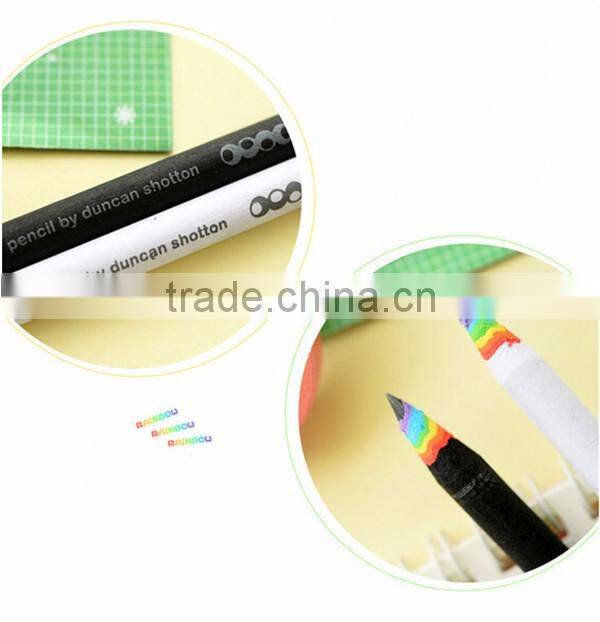 promotional wooden rainbow color pencil