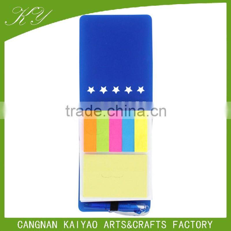 custom logo sticky picket notepad with pen for promote