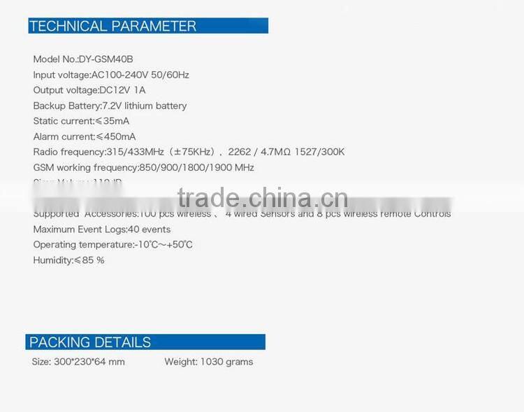 Best 2G smart wireless home security burglar GSM+PSTN alarm system