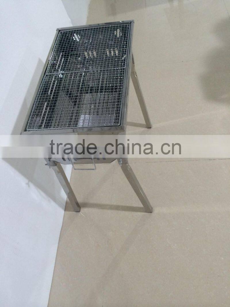 Hot sale portable and foldable stainless steel charcoal BBQ grill