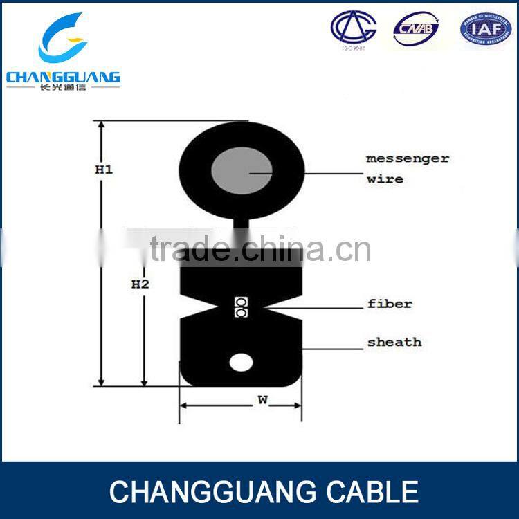FRP/Steel wire strength member Self-supporting butterfly ftth installing cable