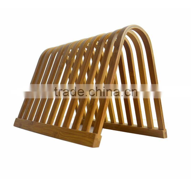 Fashion Design Bamboo Dish Rack, Bamboo Rack for Large Dishes and Plates