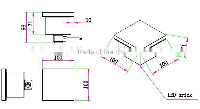 3 year warranty outdoor IP67 stainless steel toughened glass cover led brick wall light