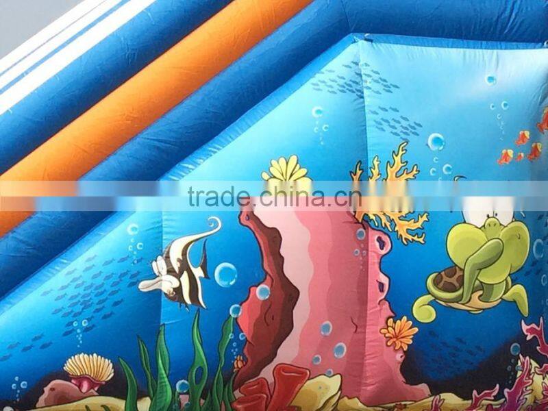 inflatable slide for fun, children inflatable dry slide with fish