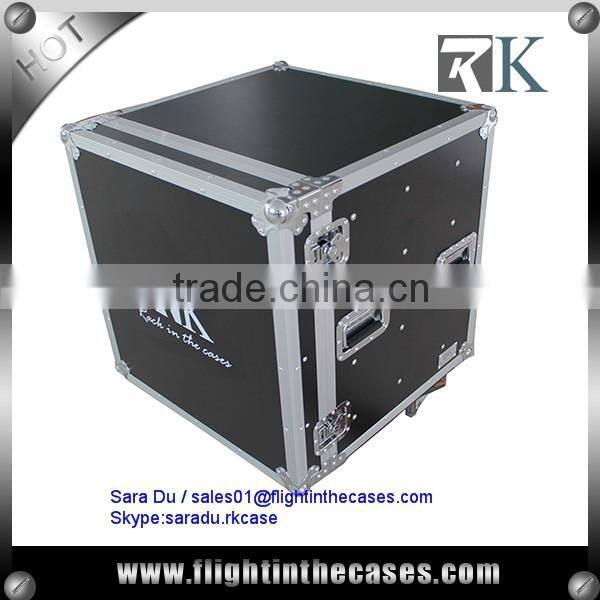 14U Rack Drawe Flight Case with Wheels, 4 Drawers-- 2 x 4U, 2 x 3U high