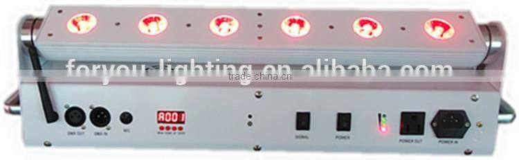Professional Stage Lighting Rechargeable DMX Wireless Battery Powered Backdrop 6in1 RGBWAUV 6x18w LED Wall Washer