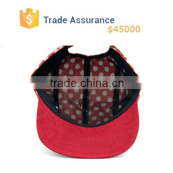 Custom Fashion 5 Panel Hat Red Dot 5 Panel Hat With Leather Strap Wholesale