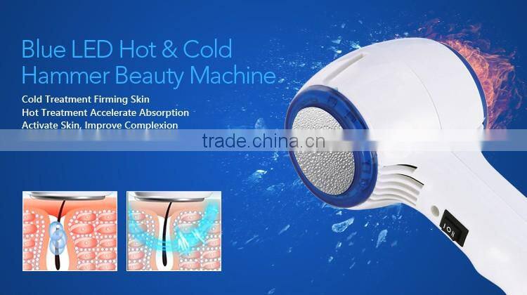 led beauty machine hot cold hammer machine with blue and red light