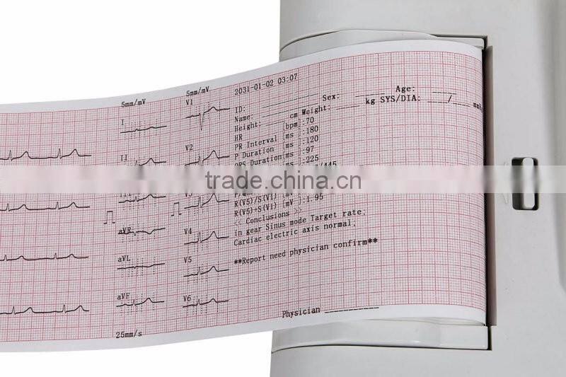 China Cheap Price Portable Six-channel Software Electrocardiograph Color Touch Screen 6 channel portable ecg machine