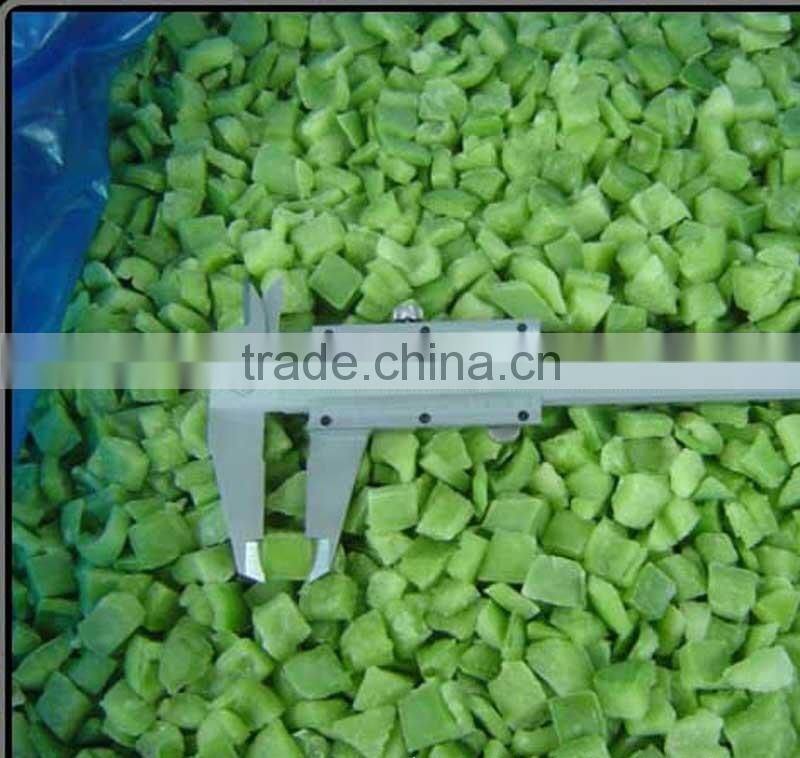 10mm Good quality frozen IQF green pepper diced