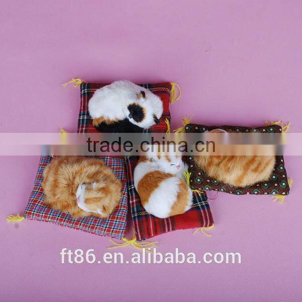 Plush Fur toys crafts popular Christmas decoration animal model sleeping little cat