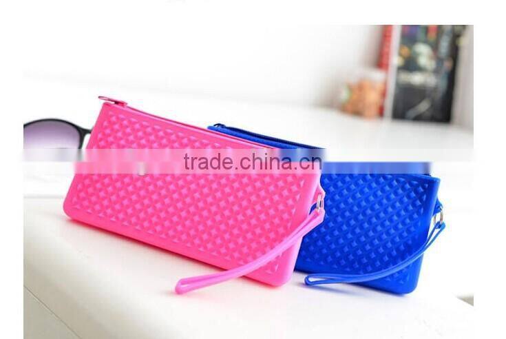 Colorful wholesale promotional gift silicone zip pouch