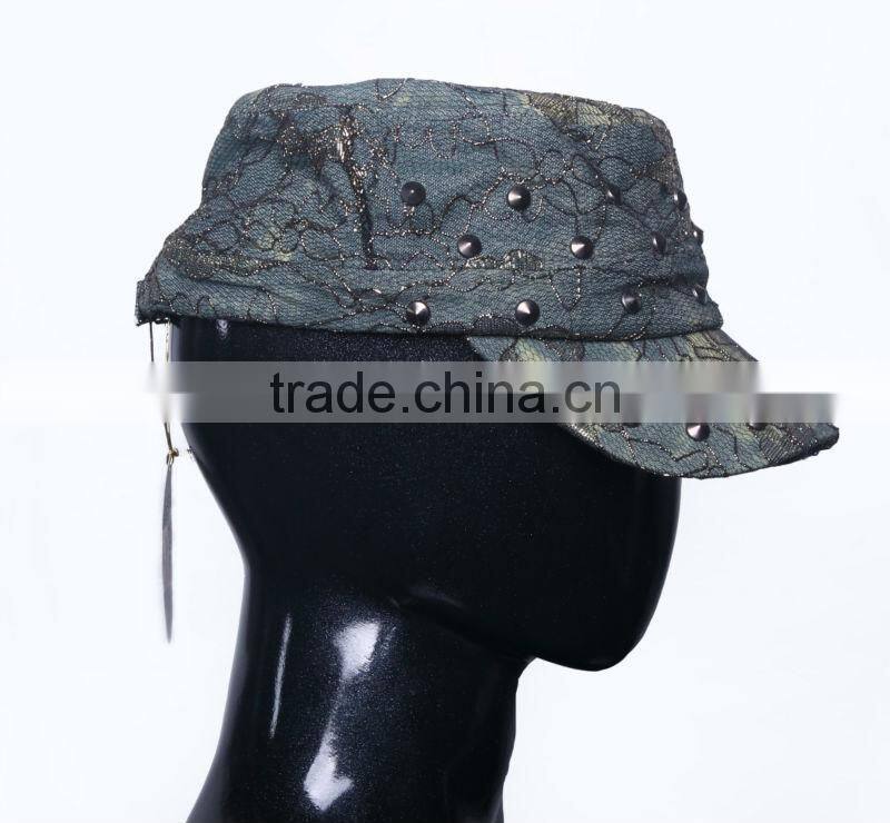 Most popular fashion design workable price rivet lace cowboy cool hat