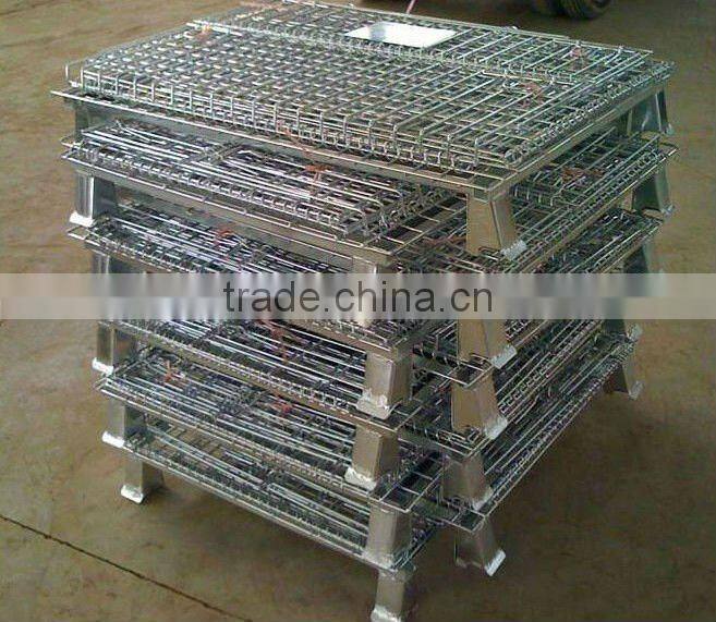 Large Capacity Foldable Galvanized Storing Cage Using In Supermarket