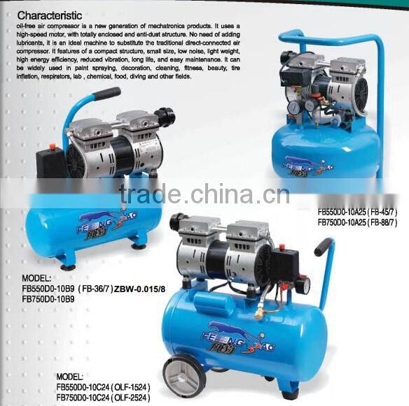 air compressor pump 0.75HP oilless