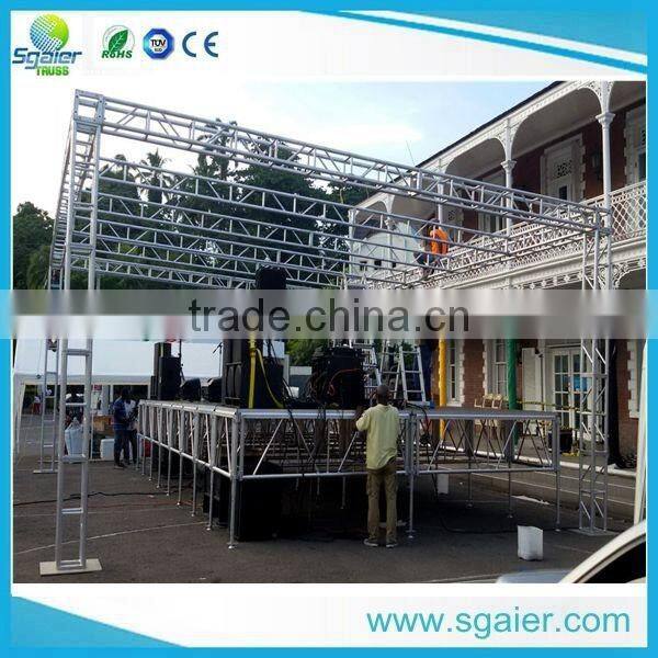 flat roof spigot truss 12*8*6m aluminum truss stage lighting truss