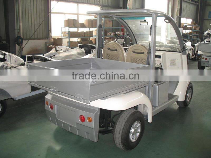 2 seater electric buggy with a rear cargo box