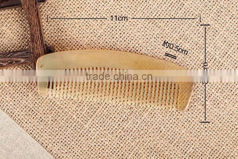Handmade Craft Horn Comb for Hair Natural Healthy Massage Smoothing Hair Brush for Exquisite Gift