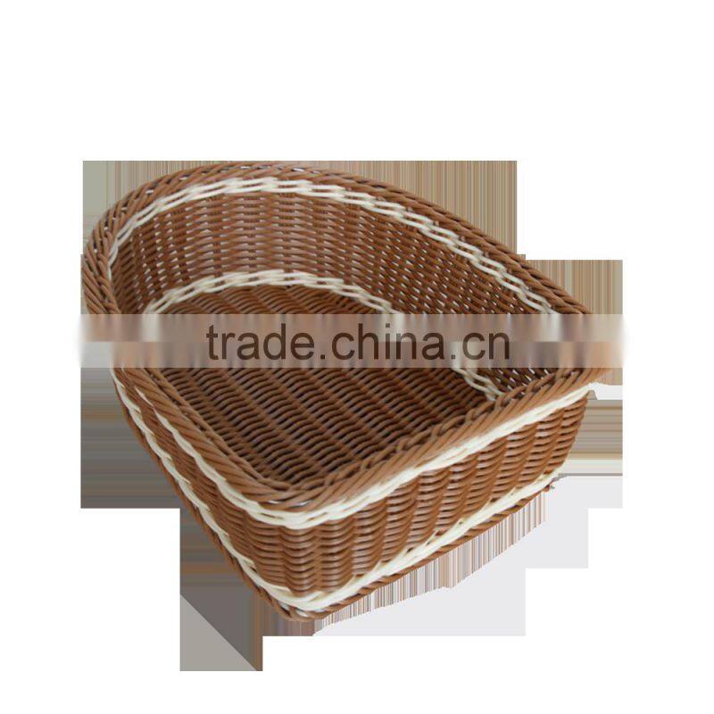 Exquisite PE plastic rattan storage basket for shoes storage