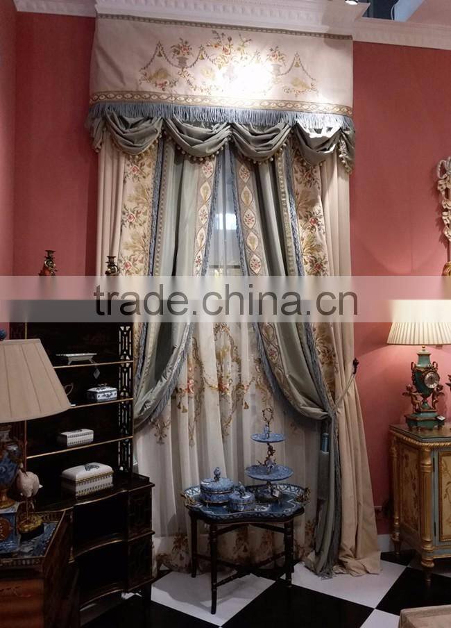 Italian-Style Collection of Classic Curtain, Embroidered Blackout Window Curtain, Soft Pink Velvet Drape Curtain of Living Room