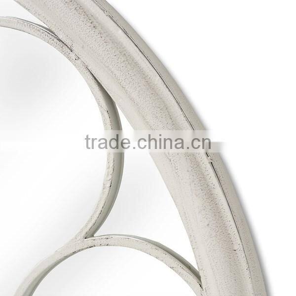 Antique White Gothic iron window mirror