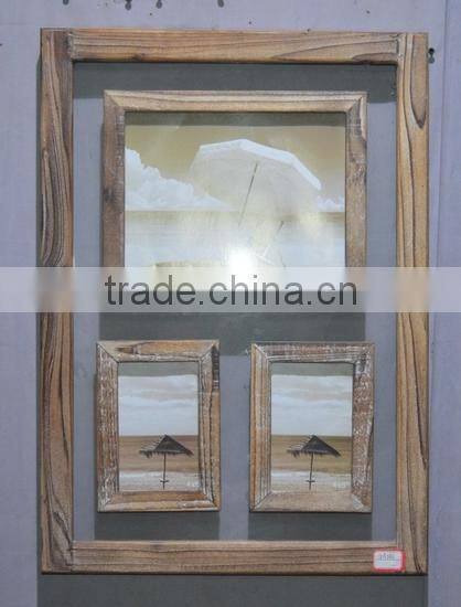 2016 new style decorative antique wooden multi glass photo frame