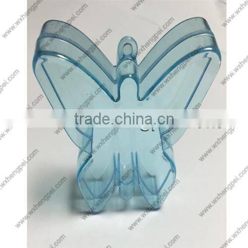 Cleverish portable cute blue butterfly storage jewelry plastic box kit
