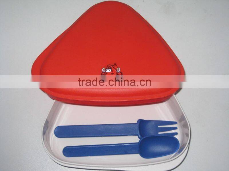 Pastic triangle bento lunch box