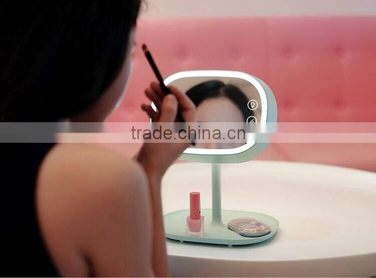 Makeup Mirror Lamp Multifunction Mirror With Table Lamp Small Thing Organizer LED Makeup Mirror Lamp For Sale