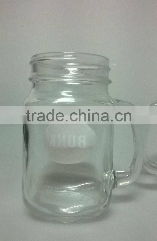 400ml 13oz pump lid glass mason jar with handle wholesale