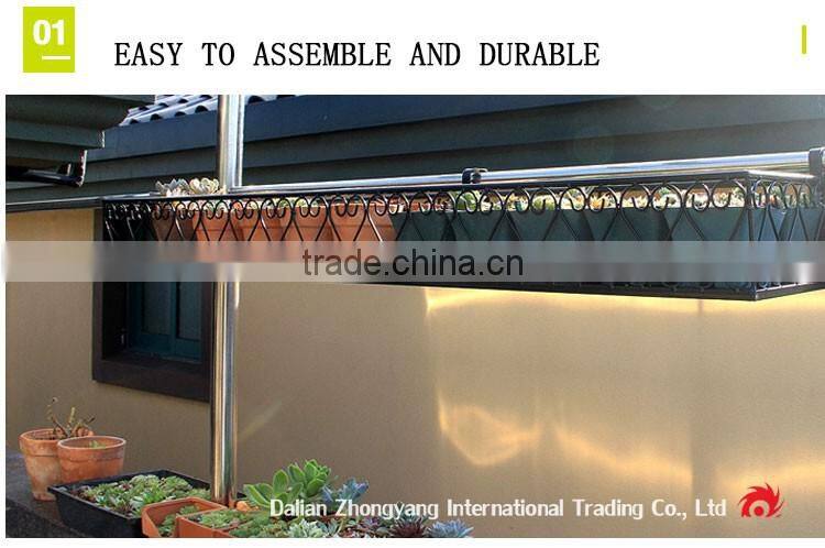 European style wrought iron balcony designs hanging flower basket