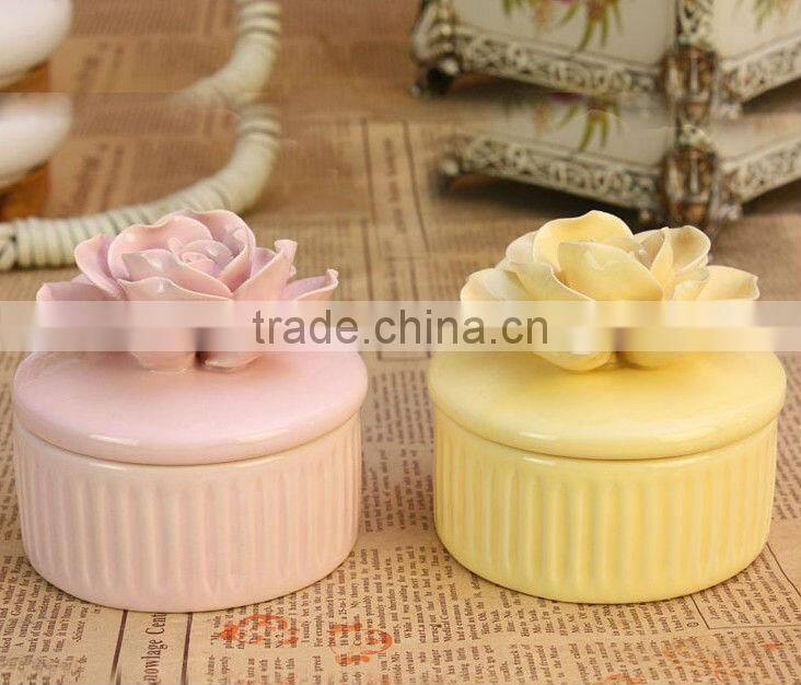 porcelain 3d flower wedding favors and gifts trinket box