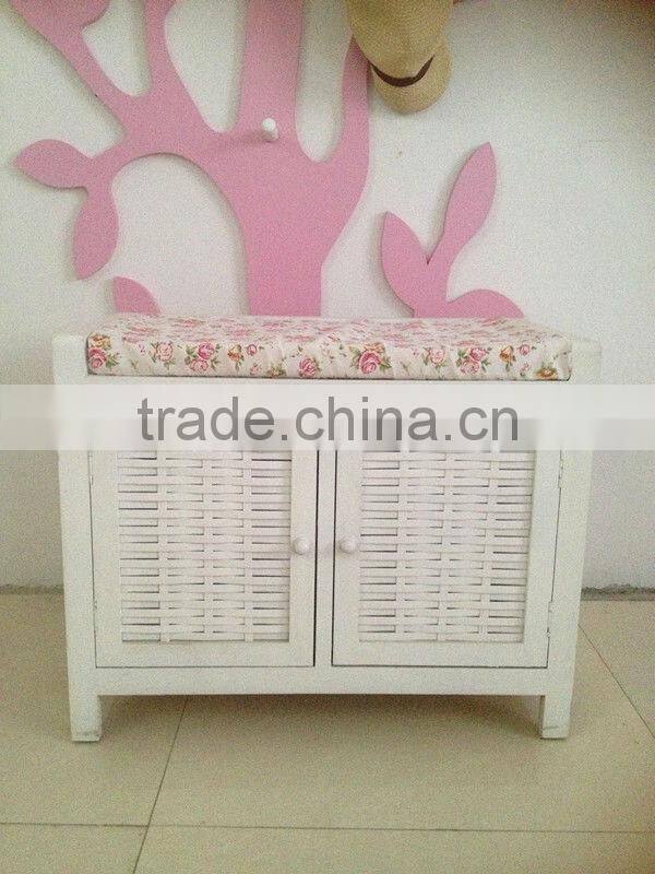 Garden Wood Stools For Shoes Korean Storage White Multifunctional Shoe Storage With Bench Modern Style