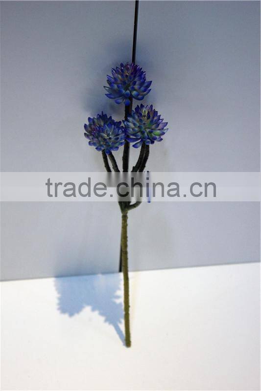 Home and outdoor garden table wedding gate decoration 60cm or 24inches Height artificial 3 heads blue flowers E04 0614