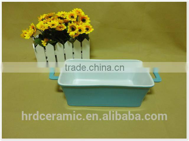 2014 daily use porcelain ceramic bakeware with two handle
