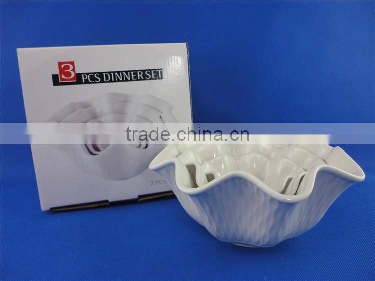 porcelain nut bowl set and salad cheft set
