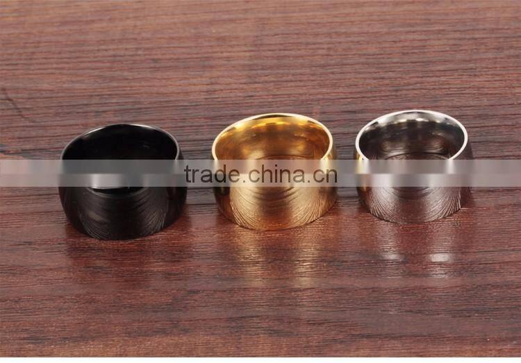 Cheap wholesale plain black stainless steel men rings