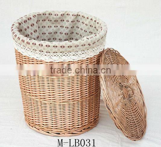 willow laundry basket with lid and cotton linning