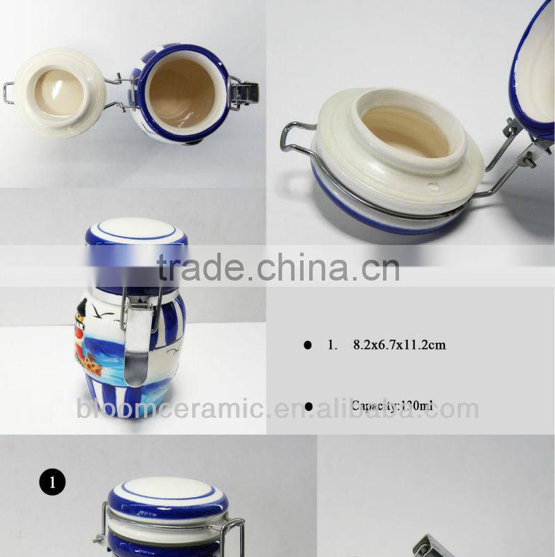 Ceramic embossed sealed jar
