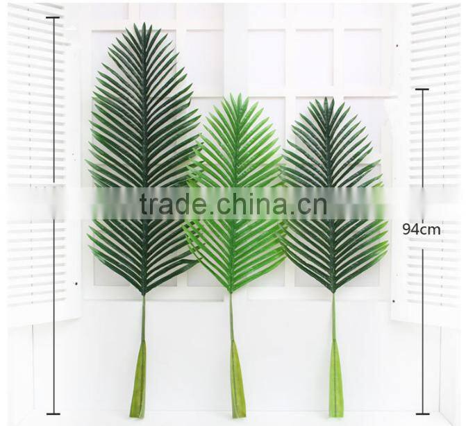 mini green plastic artificial palm leaves
