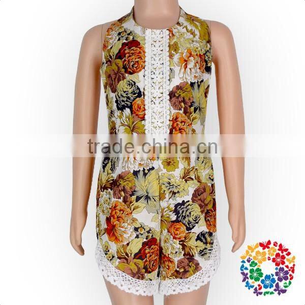 New Born Girls Boho Vintage Playsuit Rompers Many Style Flowers Ruffle Lace Organic Onesie