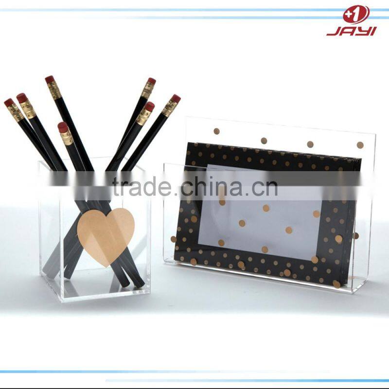 Custom Print Logo Transparent Pen Display Stand/Pen Holder