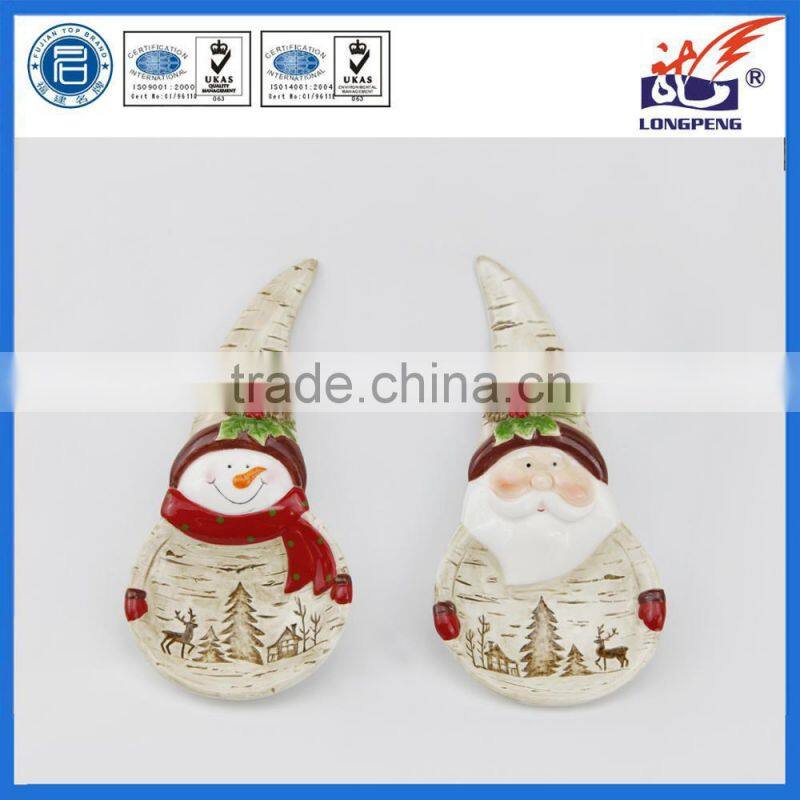 Dolomite Santa & Snowman Spoon Rests Holder