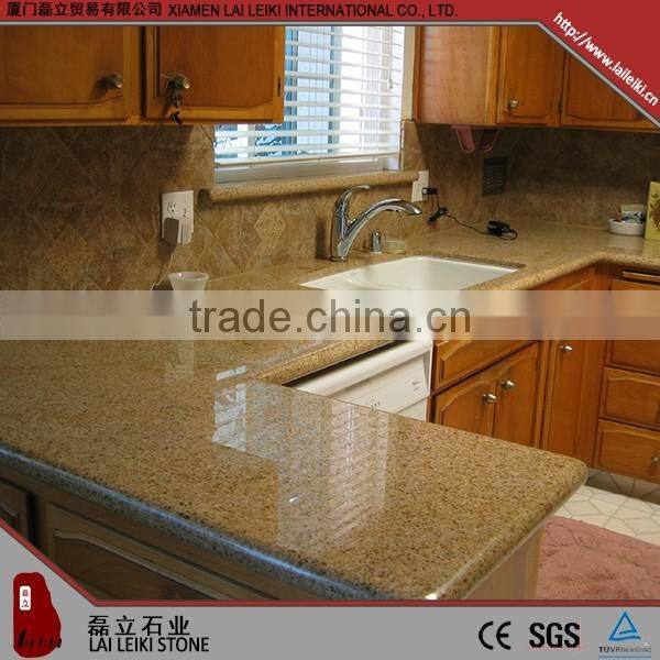 Rectangular shape G682 sunset gold polished countertop gold granite table top